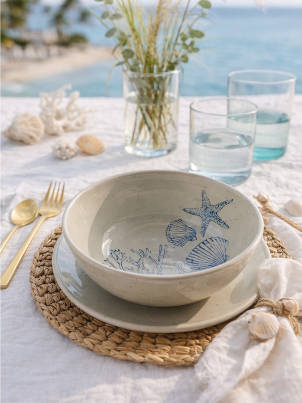 Pfaltzgraff Southport bowls cereal/soup bowls set of 2 new nautical beachy dish